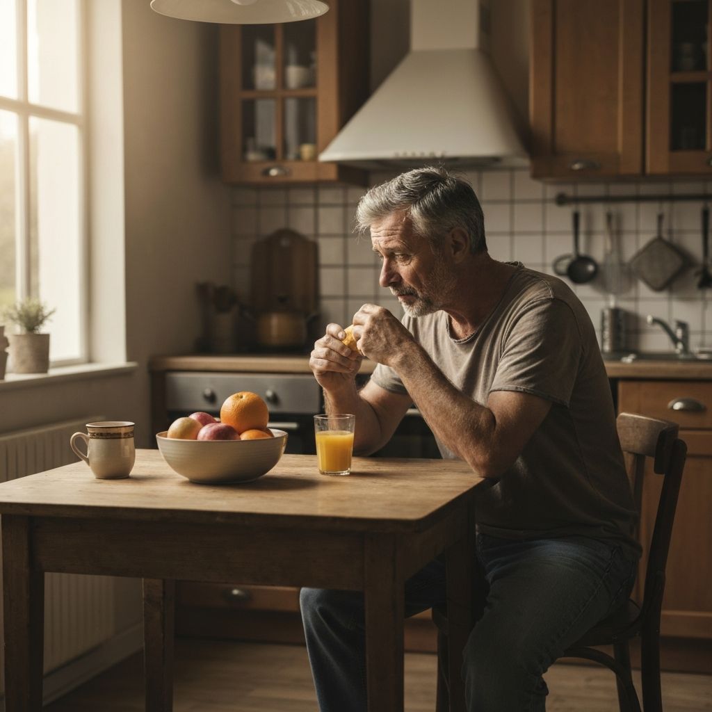 Person having a meal in a comfortable environment
